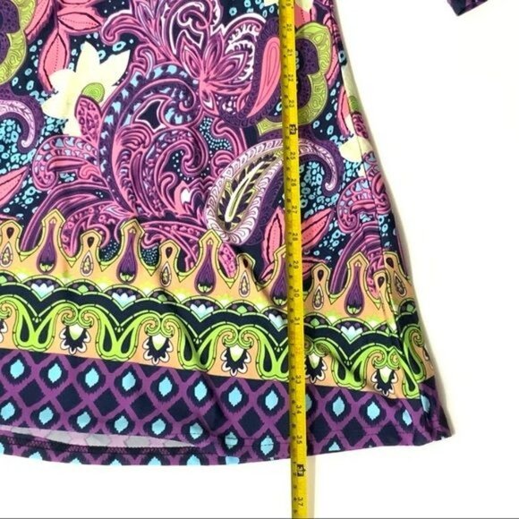 Hot Mama Multicolor Floral Blouse Size S 3/4 Sleeve - Picture 11 of 11